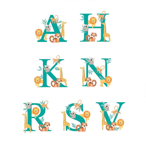 Alphabet Throw Cushion - Wild Jungle Animals